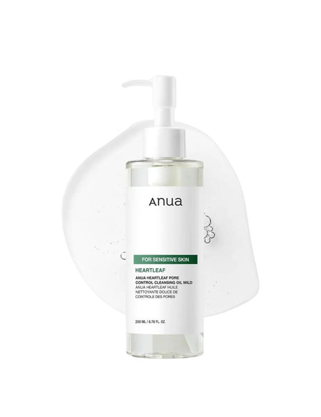 Anua Heartleaf cleansing oil bottle with pump on a white background